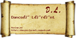 Dancsó Lóránt névjegykártya
