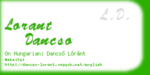 lorant dancso business card